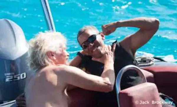 Obama goes kite-surfing with British billionaire, Richard Branson (Photos)